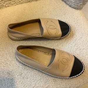 Chanel espadrille beige & black 37